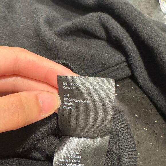 COS Womens Black Wool Bomber Jacket EUC Size Small - Picture 8 of 11